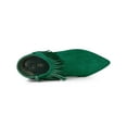 thumbnail image 4 of BLISSFUL STEP Women's Fringe Pointed Toe Stiletto Heel Ankle Boot Emerald Green 6, 4 of 6