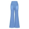 thumbnail image 3 of Kovlvoll Jeans for Women Flare Pant Button High Waisted Stretchy Streetwear Bell Bottom Denim Pants with Pockets, 3 of 5
