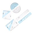 thumbnail image 3 of 8uds Regla Juego 20cm Suave Recta Regla Transportador Triángulo Medición Herramienta con Ondulado Línea para Aulas Oficina, Azul Transparente, 3 of 6