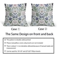 thumbnail image 5 of Blue Green Floral Pillow Covers 18x18 Set of 2 Navy Pink Sage Flower Flower Block Print Decorative Throw Pillowcases Outdoor Spring Summer Farmhouse Cushion Cases Decor for Home Couch Sofa Bed, 5 of 7