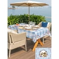 thumbnail image 4 of Outdoor Tablecloth with Umbrella Hole and Zipper, Easter Bunny Rectangle Table Cloth 60x84 Inch Waterproof Tablecloth, Spring Easter Eggs Chick Floral Blue Check Picnic Table Cover for Patio Camping, 4 of 7