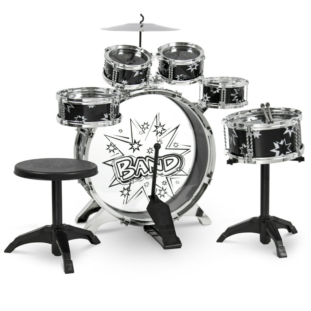 Best Choice Products 11-Piece Kids Starter Drum Set w/ Bass Drum, Tom ...