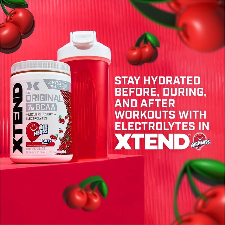 Xtend BCAA Powder for Muscle Recovery, Airheads Cherry, 30