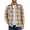 Khaki, variant on Men's Flannel Shirts Casual Button Down Plaid Shirt Jacket Long Sleeve Fleece Shacket with Pockets