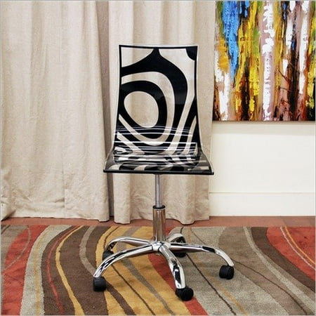 Wholesale Interiors Baxton Studio Questa Modern Swivel Chair in Black and White