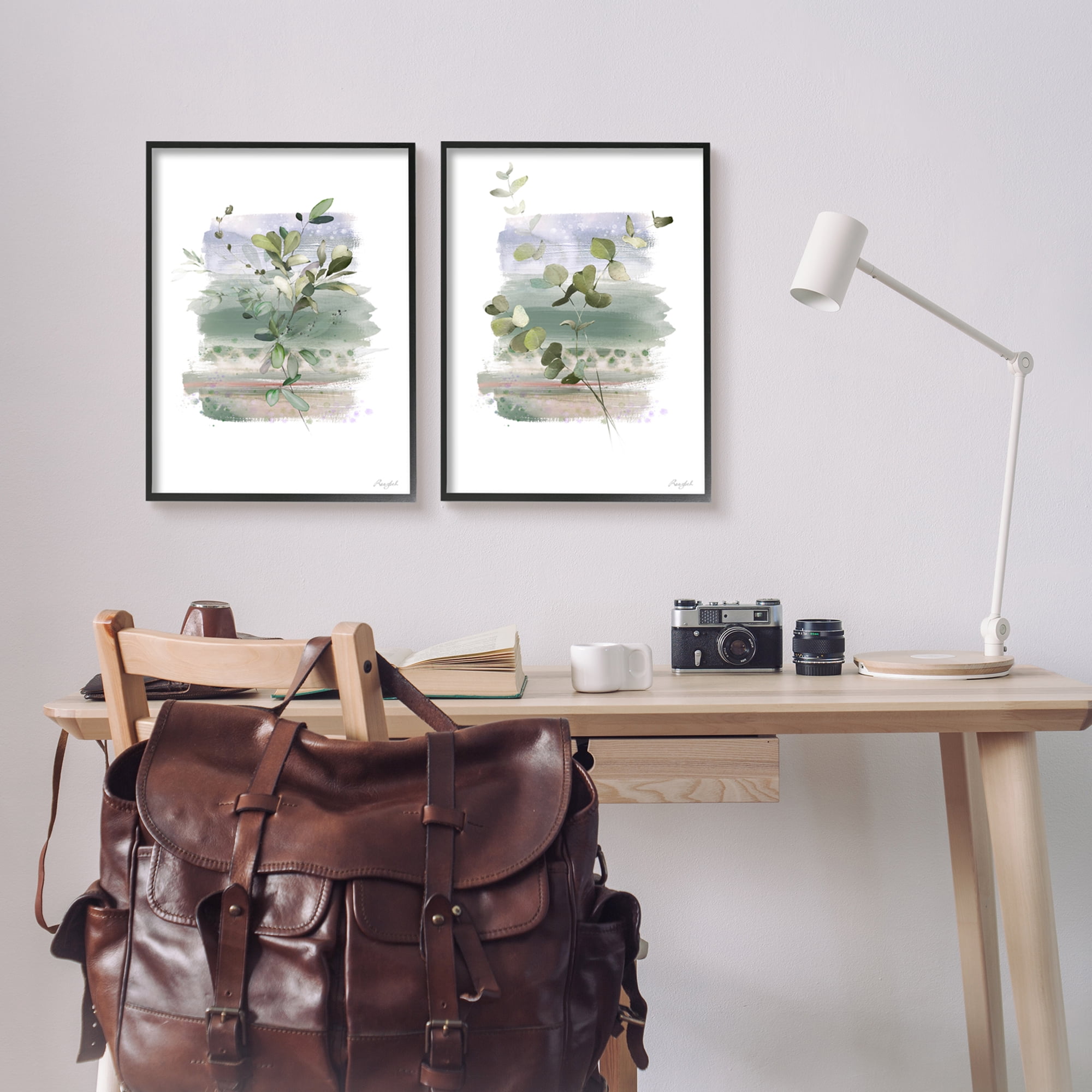 Stupell Industries Modern Botanical Sprigs Botanical & Floral Painting Black Framed Art Print Wall Art, 16 x 20