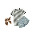 thumbnail image 5 of Sherrylily Women Summer Casual Short Sleeve T Shirts Crew Neck Tee Striped Tops, 5 of 6
