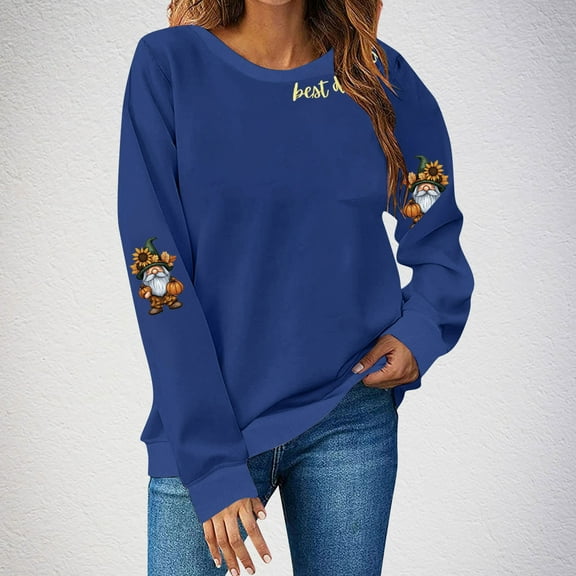 Uootdi Christmas Sweatshirts for Women Gift Cute Graphic Crew Neck Pullover Long Sleeve Sweatshirt Winter Holiday Fashion Tren dy Outfits