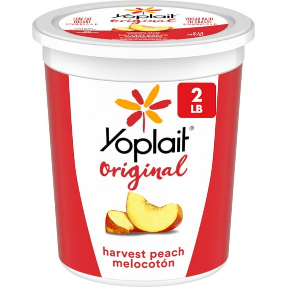 Yoplait Original Smooth Style Harvest Peach Flavored Low Fat Yogurt, 32 OZ Tub