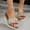 Rose Gold, variant on WILLBEST Brown Slippers Women's Slope Heel Big Size Fashion Pleated Thick Bottom Sandals Slippers