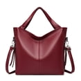 thumbnail image 3 of Wmool PU Soft Leather Women's Handbag Solid-Colour Large acity Shoulder Bag, 3 of 3