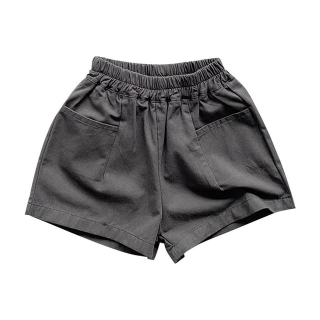 Odeerbi 2-8 Años Niños Niñas Verano Algodón Pantalones Cortos Color Sólido Casual Pantalones Cortos Con Bolsillos