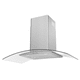 thumbnail image 1 of Campana decorativa de pared de 90 cm (36 pulgadas) IHD  CH Milan 90 en acero inoxidable y cristal curvo de pared, 1 of 10