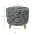 thumbnail image 3 of Handwoven Pouf Wooden Stand Grey, 3 of 4