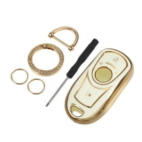 4 Button Key Fob Shell Cover for Buick Encore Enclave TPU White Smart Keyless Entry Case with Keychain