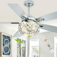 thumbnail image 2 of Bella Depot 52" Modern Silver Crystal Ceiling Fan 6-Speed Reversible with Light and Remote Control, 2 of 11