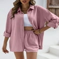 thumbnail image 2 of Trendy Button Down Shirt and Shorts Set for Women, 2 of 6