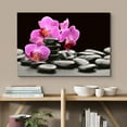 thumbnail image 2 of wall26 Canvas Print Wall Art Purple Orchid Flowers Zen Black Beach Pebbles Nature Wilderness Photography Realism Rustic Landscape Colorful Neon Multicolor for Living Room, Bedroom, Office - 12"x, 2 of 5
