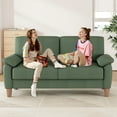 thumbnail image 4 of 71” Corduroy Sofa for Living Room, AAQZ Small Comfy Couch for Small Space, One Box, Loveseat,Green, 4 of 16