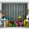 thumbnail image 1 of ABPHQTO Suministros escolares en pizarra con ojales, cortinas opacas, cortinas para oscurecer la habitación, 130x210 cm (dos piezas), 1 of 1