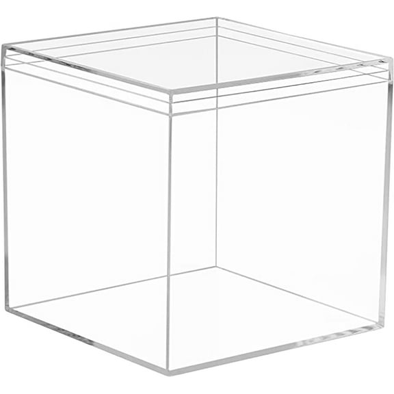 15cm Clear Plastic Storage Boxes with Lids - Airtight Square Containers for Candy, Jewelry, Pill Organizer, Craft & Party Favors