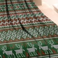 thumbnail image 3 of Red and Green Christmas Reindeer Pattern Blanket,Comfortable Soft Flannel Throw Blanket,All Season,Warm Lightweight Blankets for Sofa Bed Couch Living Room Chair,30"x40", 3 of 4