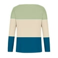 thumbnail image 3 of Annhoo Women's Knit Long Sleeve T Shirts Fall Casual V Neck Color Block Tops Ladies Loose Cozy Sweater Blouses, 3 of 4