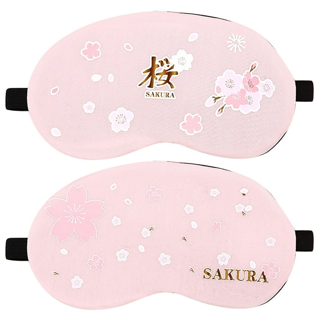 Bangcool 2PCS Sleeping Mask Cartoon Pig Flower Eye Shade with Ice Pack for Home Travel