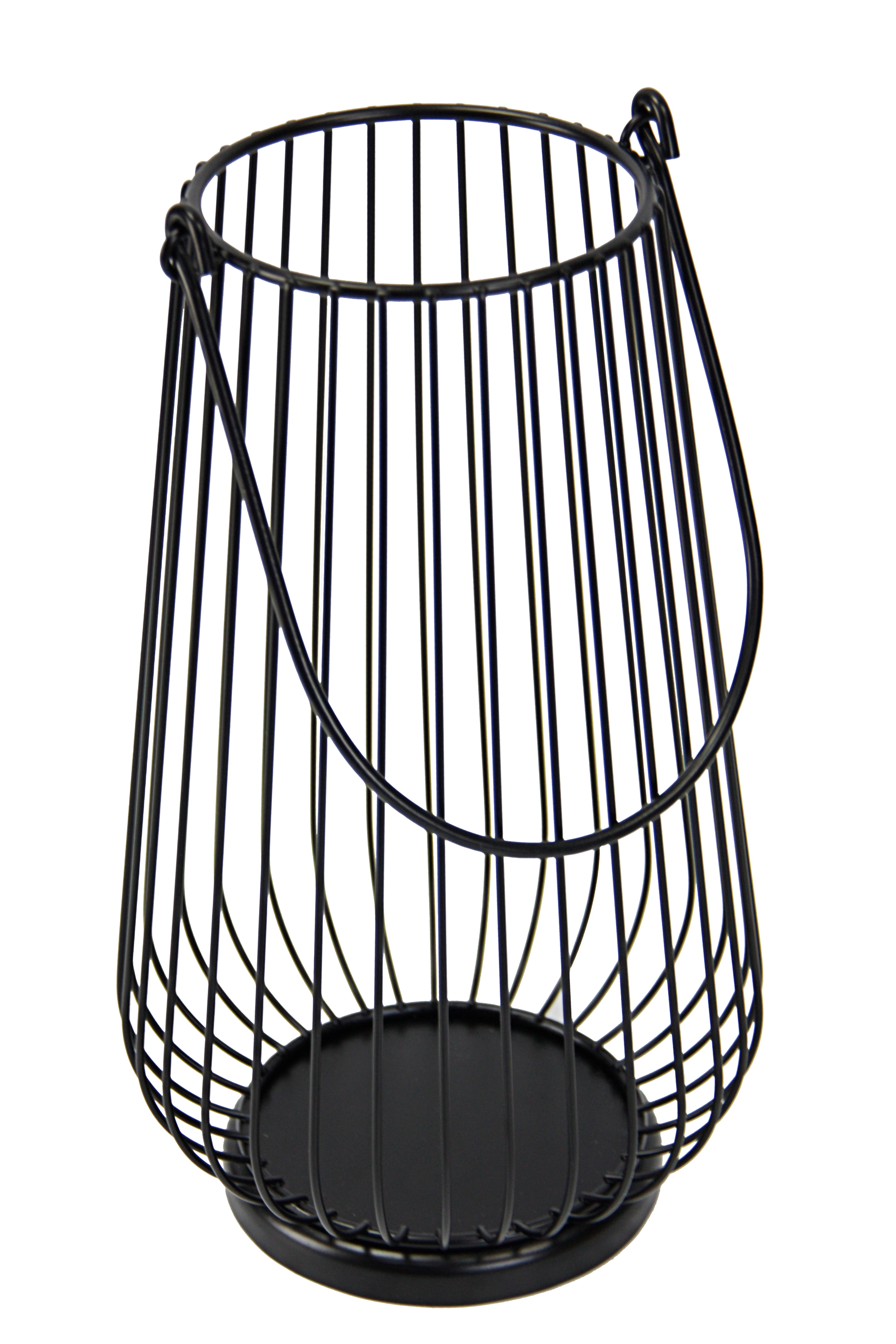 Mainstays 12" Black Metal Wire Candle Holder Lantern, Large