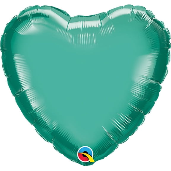 18 inch Heart - Chrome Green Qualatex Foil Mylar Balloon - Party Supplies Decorations