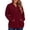 04 Wine Red, variant on Plus Size Hoodies for Women Lightweight Long Sleeve Oversized Sweatshirt Fall Henley Neckline Pullover Sweaters with Pockets XL-5XL