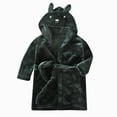 thumbnail image 5 of Kids Thick Coral Fleece Bathrobe,Warm Cozy Hooded Robe with Adjustable Belt,Cute Print,for Boys Girls Toddlers 2-12 Years for Autumn Winter Cold Weather Kids Pajamas Gibobby,Green,Size 11-12T, 5 of 9
