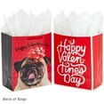 thumbnail image 4 of Hallmark 13" Large Valentine's Day Gift Bags with Tissue Paper (2 Bags: Pug Puppy Dog, Script "Happy Valentine's Day") for Kids, Grandchildren, Wife, Girlfriend, 4 of 6