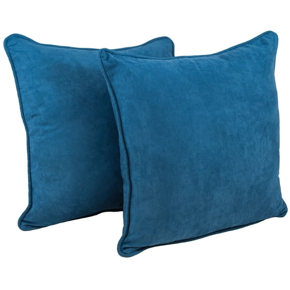 Blazing Needles 25-in. Square Microsuede Throw Pillows (Set of 2) Teal