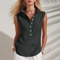 thumbnail image 2 of Posijego Women's Sleeveless Tank Tops Button-Up Collared Blouses Business Casual Office Work Tank Tops for Women, 2 of 7