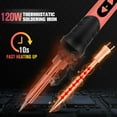 thumbnail image 5 of Soldering iron, 120W Soldering Gun, 9-in-1 Soldering Kit LCD Adjustable Temperature 392-932℉ & Thermostatic Design, Soldering Iron Kit with 5PCS Soldering Tips, Wire,Sponge,Flux, 5 of 7