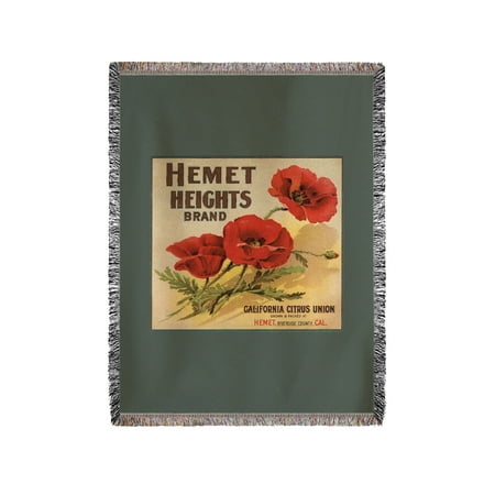 International Imports Citrus Heights Hemet Heights Brand - Hemet, California - Citrus Crate Label (60x80 Woven Chenille Yarn Blanket) ()