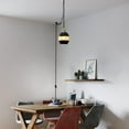 thumbnail image 6 of Kiven Plug-in Pendant Light Dimmable Lighting Retro Pendant Light with Ceramic Black Shade Hanging Living Room，Dinner Room Pendant Light Cord Color Can Be Customized Bulb Not Included, 6 of 6