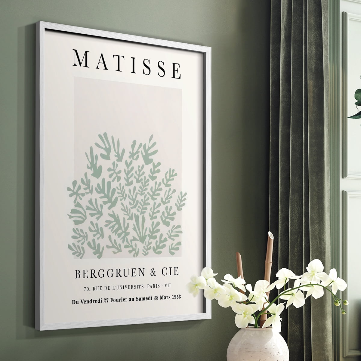 Matisse CLXXIII Framed Print in White Solid Wood 22 x 28 Framed Print