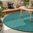 thumbnail image 4 of Dark Green Round Living Room Rugs 5 ft, Country Vintage Minimalist Solid Color Backdrop Washable Area Rug with Non-Slip Sturdy Edge Binding Round Carpet for Entryway Kitchen Bedroom Bathroom, 4 of 9