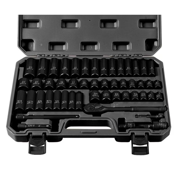 Juego de enchufes TOHOME 3/8 Drive de 50 piezas con mango de trinquete