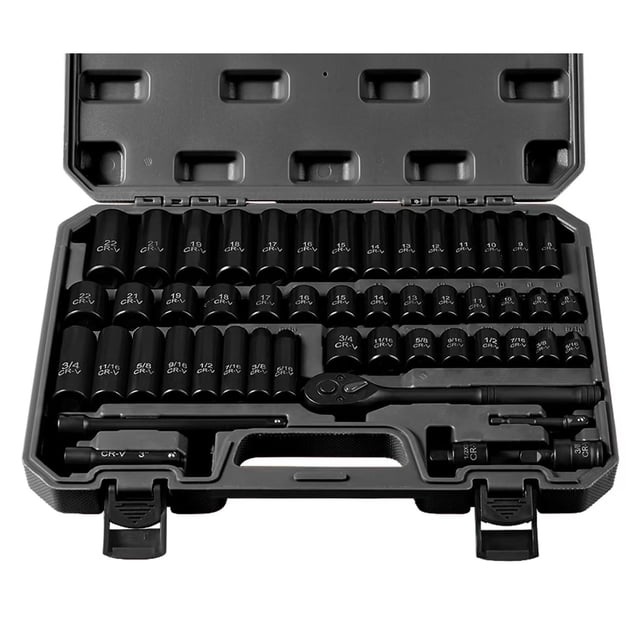 Juego de enchufes TOHOME 3/8 Drive de 50 piezas con mango de trinquete