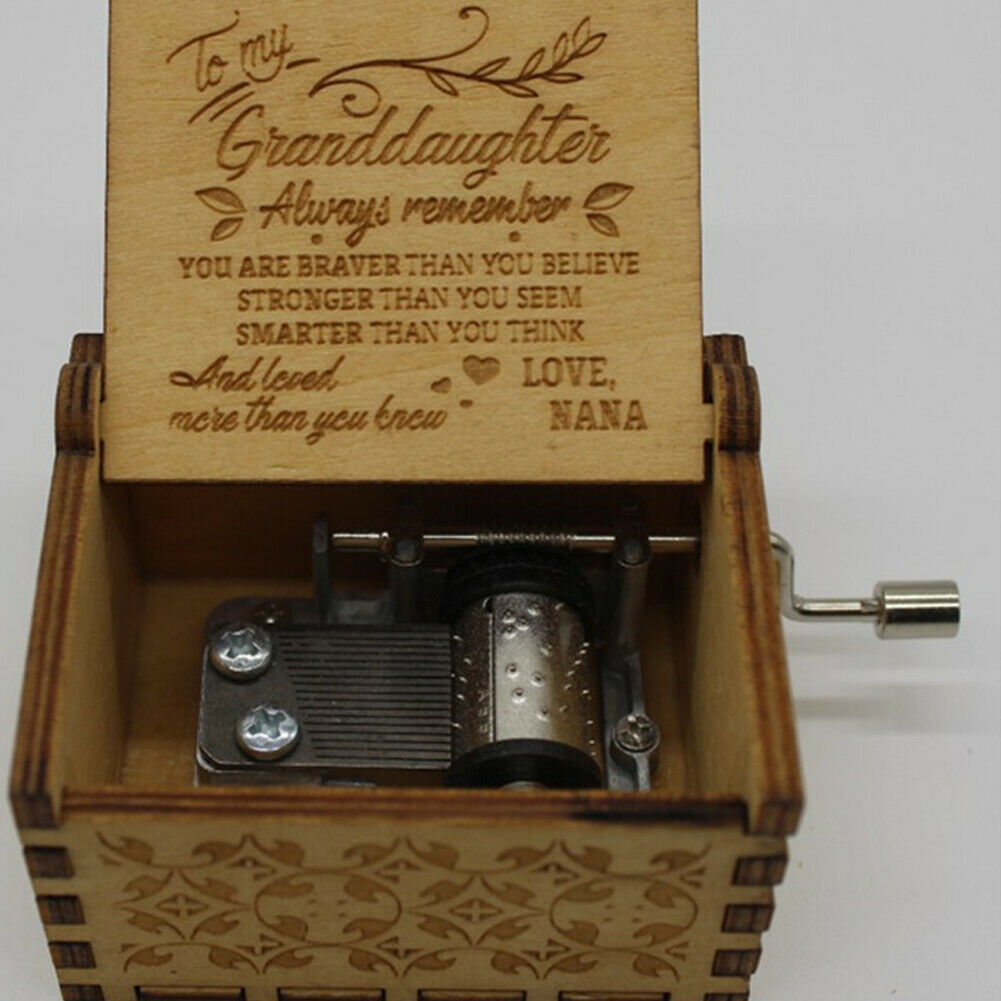 Wooden Music Box To GranddaughterYou Are My Sunshine Toy Kid Christmas Gift