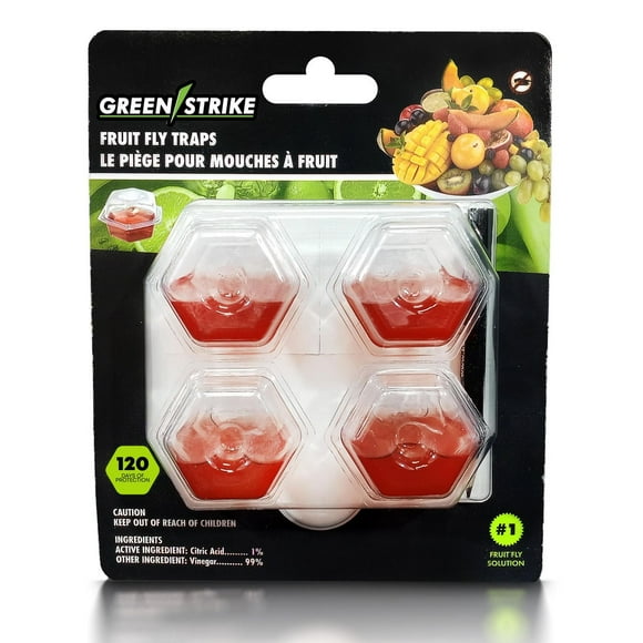 The GREENSTRIKE® Prefilled Fruit Fly Trap is a fast‑acting, hassle‑free solution designed to help you eliminate fruit flies quickly and naturally. Each trap prefilled with a powerful attractant.