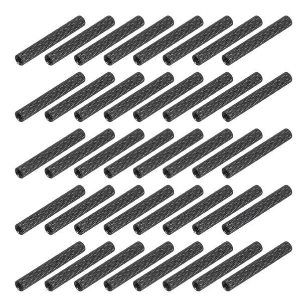 50Pcs M2 x 25mm Separador de aluminio estriado para drones RC Quadcopter FPV Piezas de bricolaje (Negro, 3.5mm OD)
