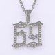 thumbnail image 4 of piezas de collar con colgante de hip hop y hip hop con número 69 de personalidad europea y americana para mí --- Código de producto 40002, 4 of 5