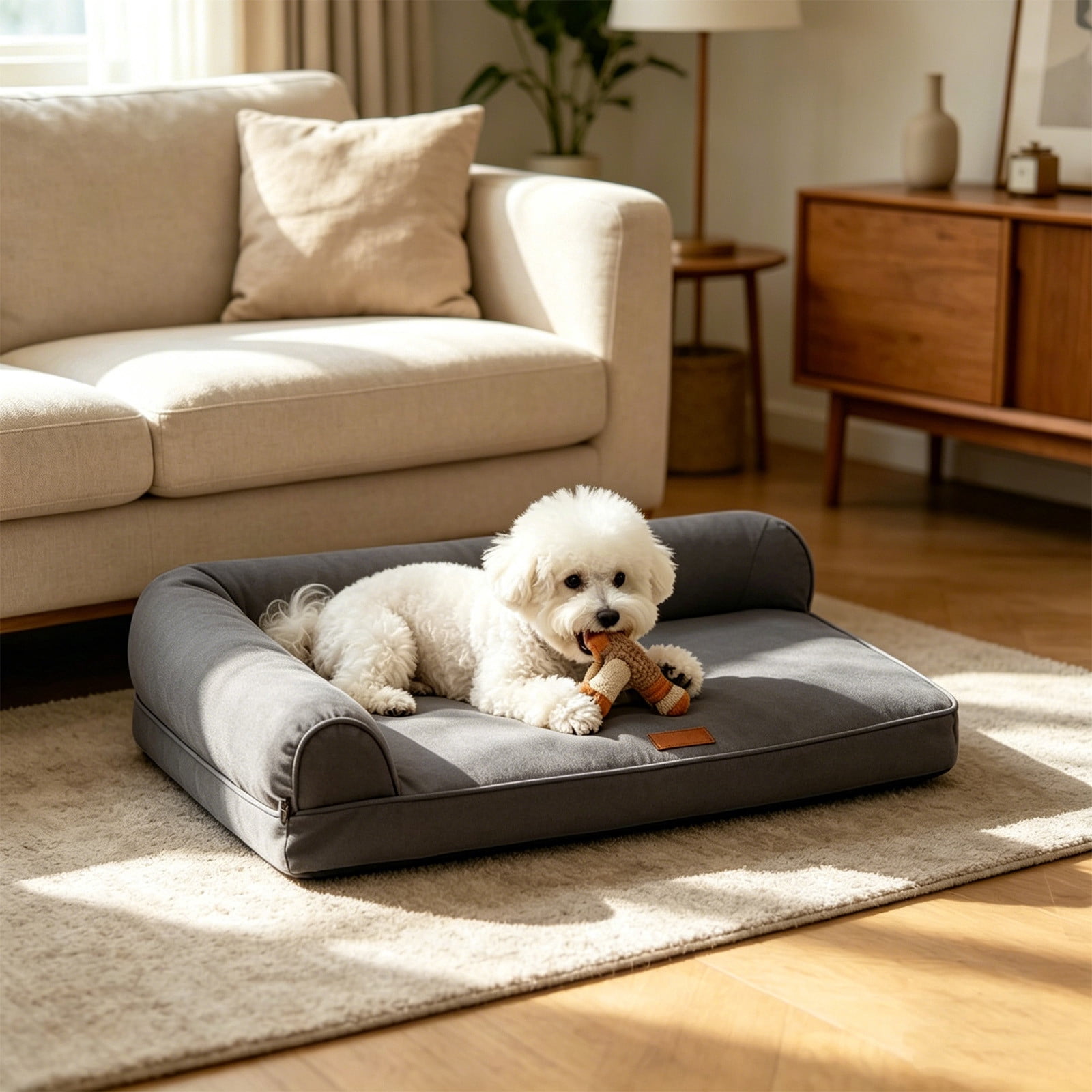 Pet Sofa All‑Season Dog Bed Waterproof Non Slide Portable Sleeping Mat with Removable Washable Cover for Floor Crate