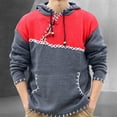 thumbnail image 2 of UVEASISHA Knit Sweater Hoodies for Men Vintage Colorblock Patches Pullover Sweaters Zip Up Drawstring Hooded Jumper Tops 2025 Fall Fashion Knitted Sweatshirt Christmas Sales Today Red 4XL, 2 of 8