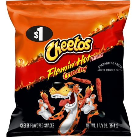 Cheetos Crunchy Cheese Flamin' Hot Flavored Snacks, 1.25 oz Bag