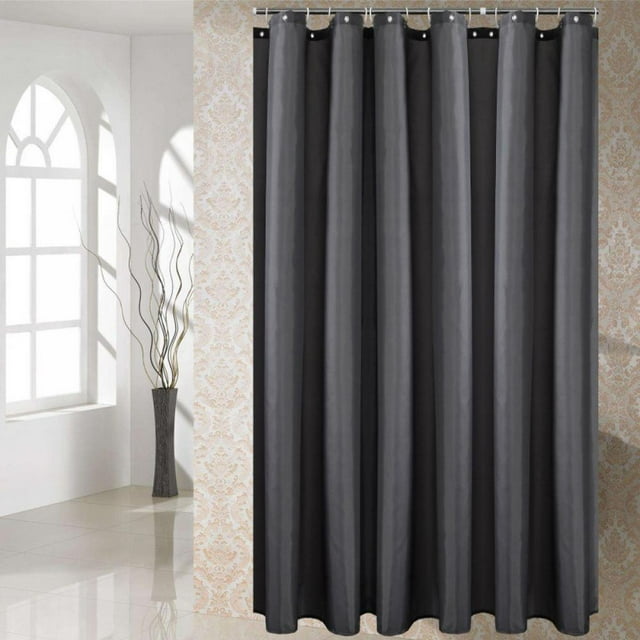 Polyester Fabric Pure Color Shower Curtain Hotel Quality Machine Washable Waterproof Shower Curtain Liner With Hooks